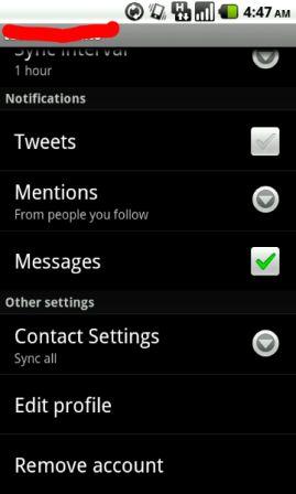 sign out twitter android